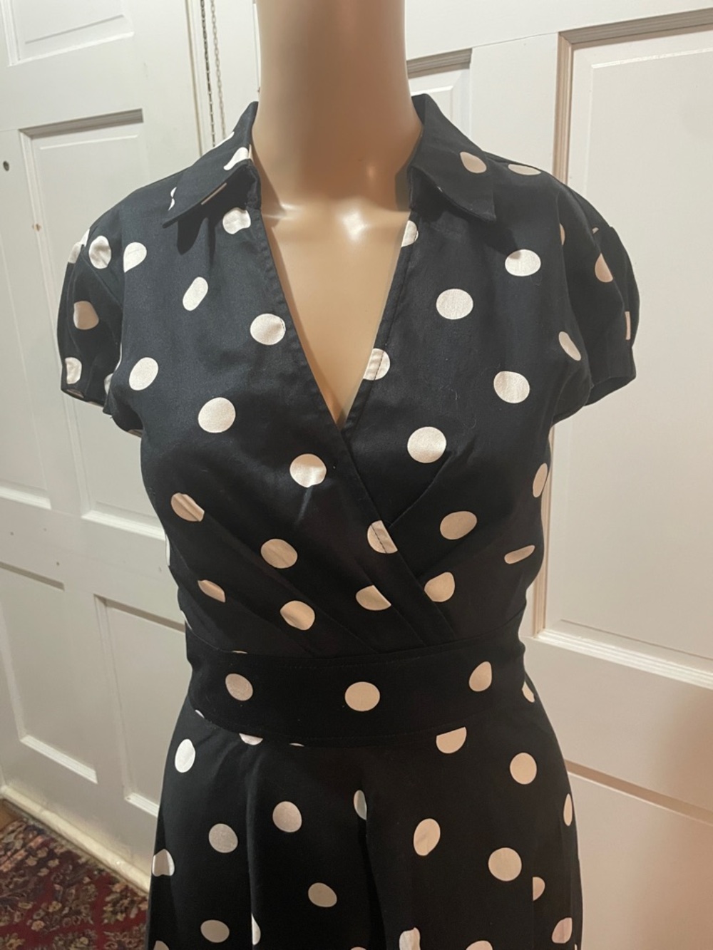 Betsey Johnson Black and White Polka Dot Midi Dress